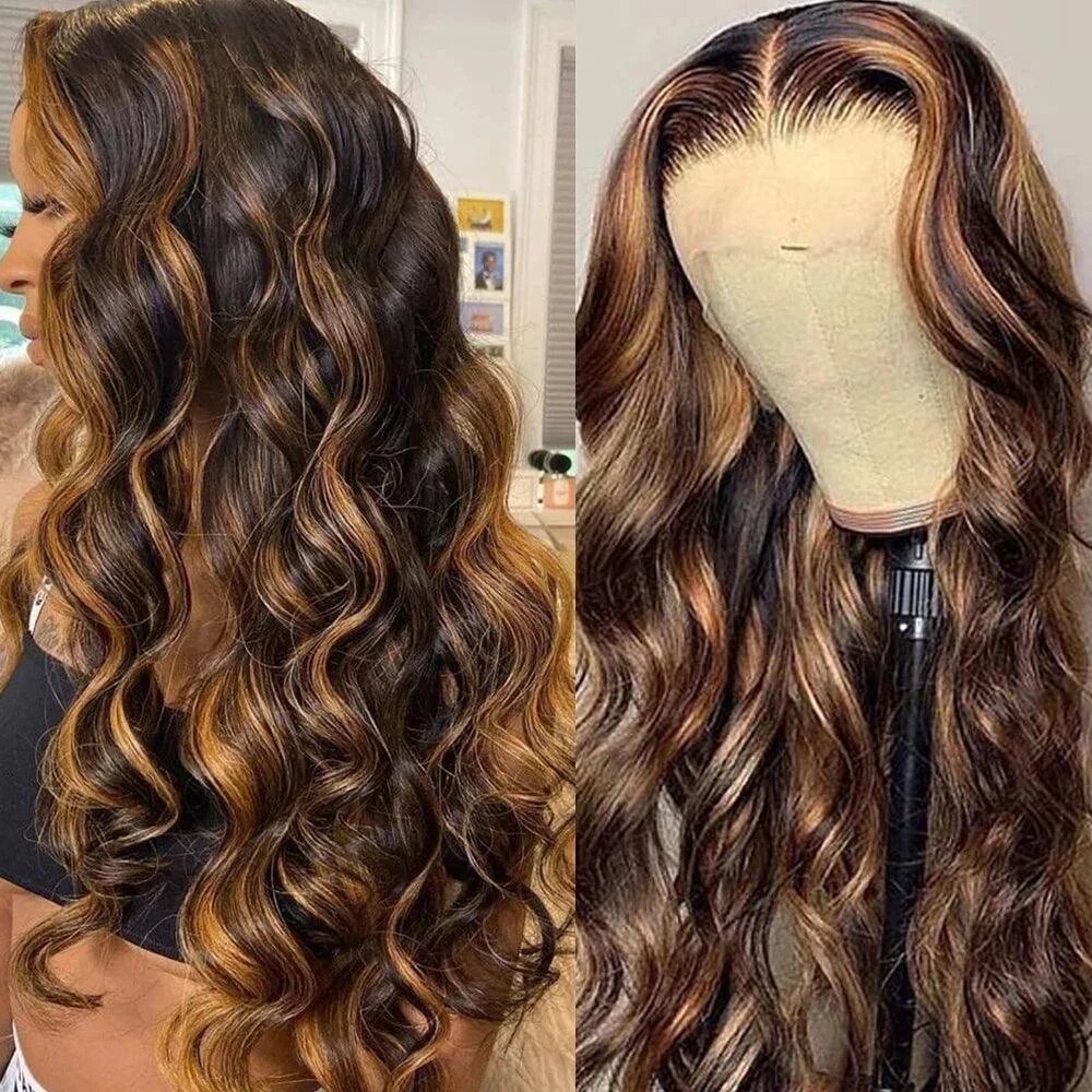 13x4 Lace Frontal Human Hair Wig P4 27 Body Wave Density