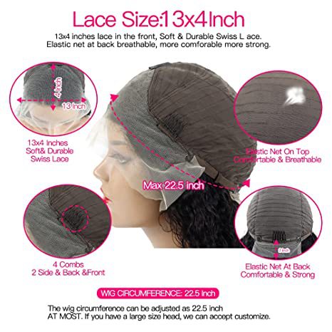 12A Water Wave Human Hair 13x4 Lace Front Wig