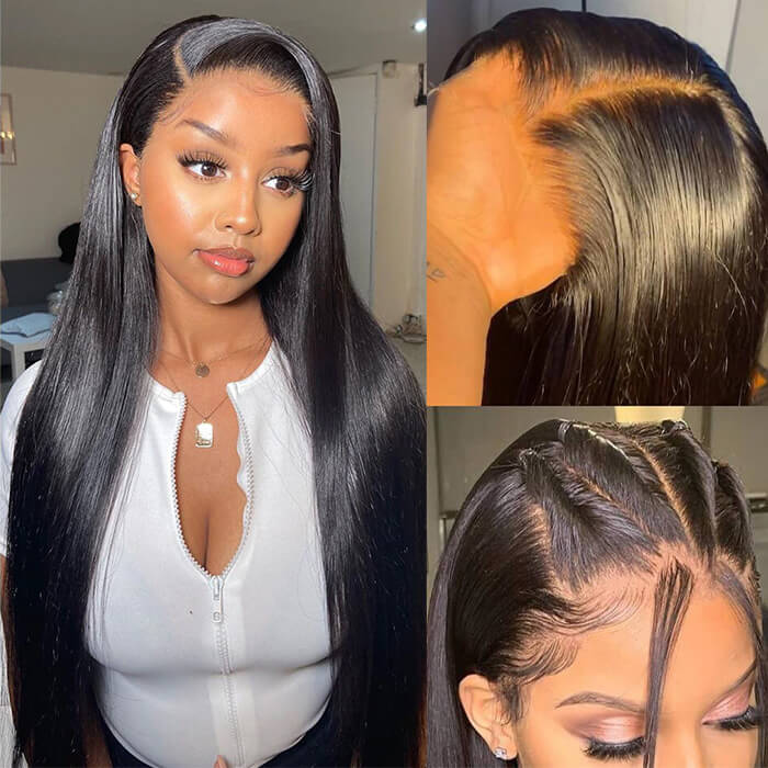 30 Inch Straight Human Hair Wig 13x6 HD Lace Front Wig 250% Density Natural Color