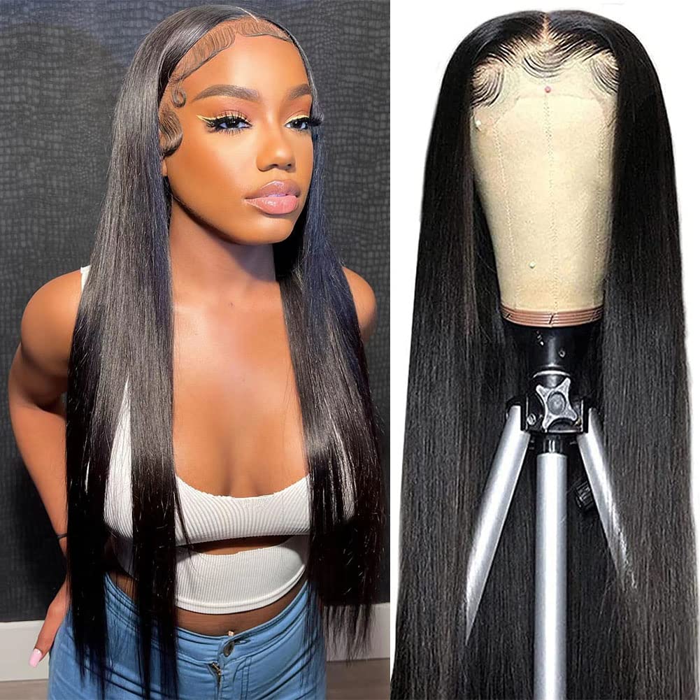 30 Inch Straight Human Hair Wig 13x6 HD Lace Front Wig 250% Density Natural Color