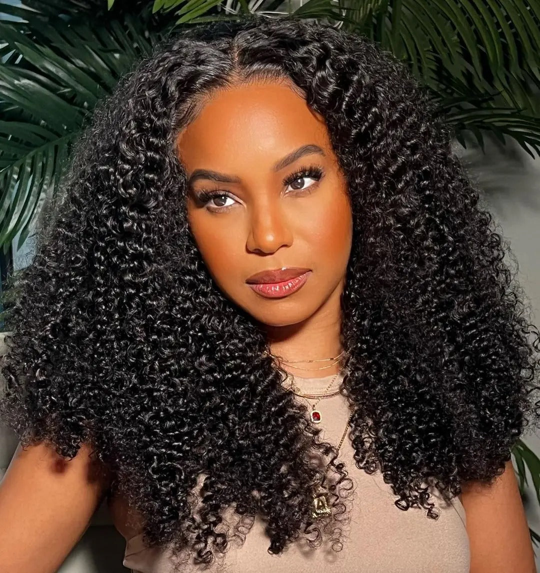 7x5 HD Transparent Glueless Afro Curly Human Hair Wig